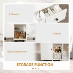 HOMCOM Folding Dining Table, Drop Leaf Table With Storage Drawers White - Uncategorized Dining Table