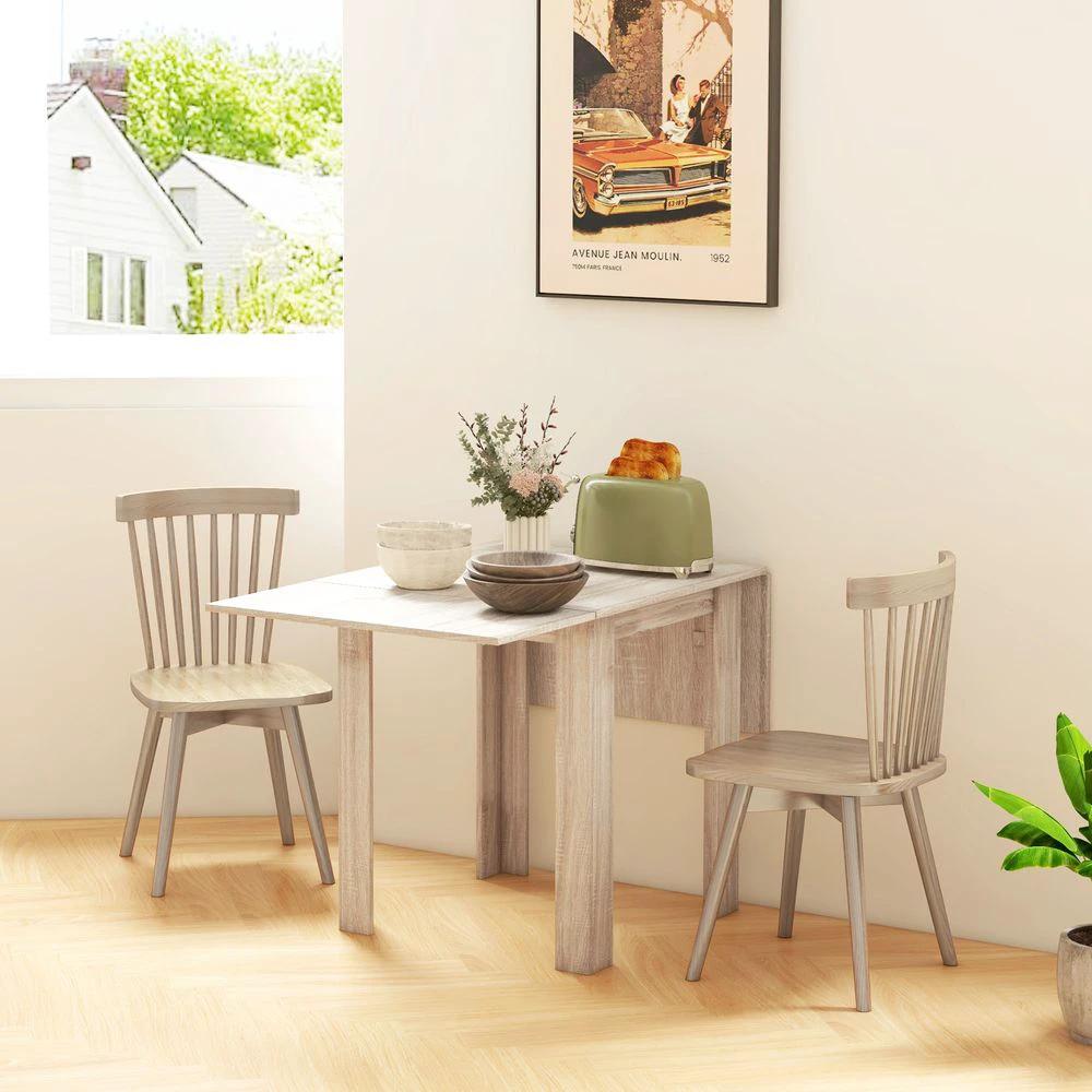 Folding Dining Table Extendable Kitchen Table Drop Leaf Table for 2-4 by HOMCOM