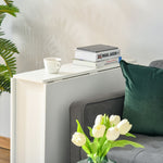 Kitchen Folding Desk Mobile Drop Leaf Dining Table Wheel Storage Shelves White - Dining Table from HOMCOM