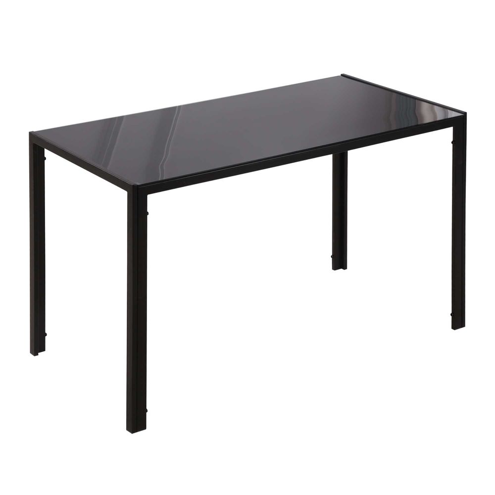 Modern Rectangular 4 Seater Dining Table with Tempered Glass Top - Dining Table from HOMCOM