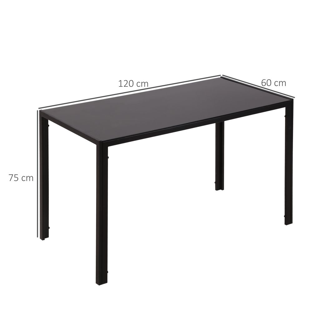 Modern Rectangular 4 Seater Dining Table with Tempered Glass Top - Dining Table from HOMCOM