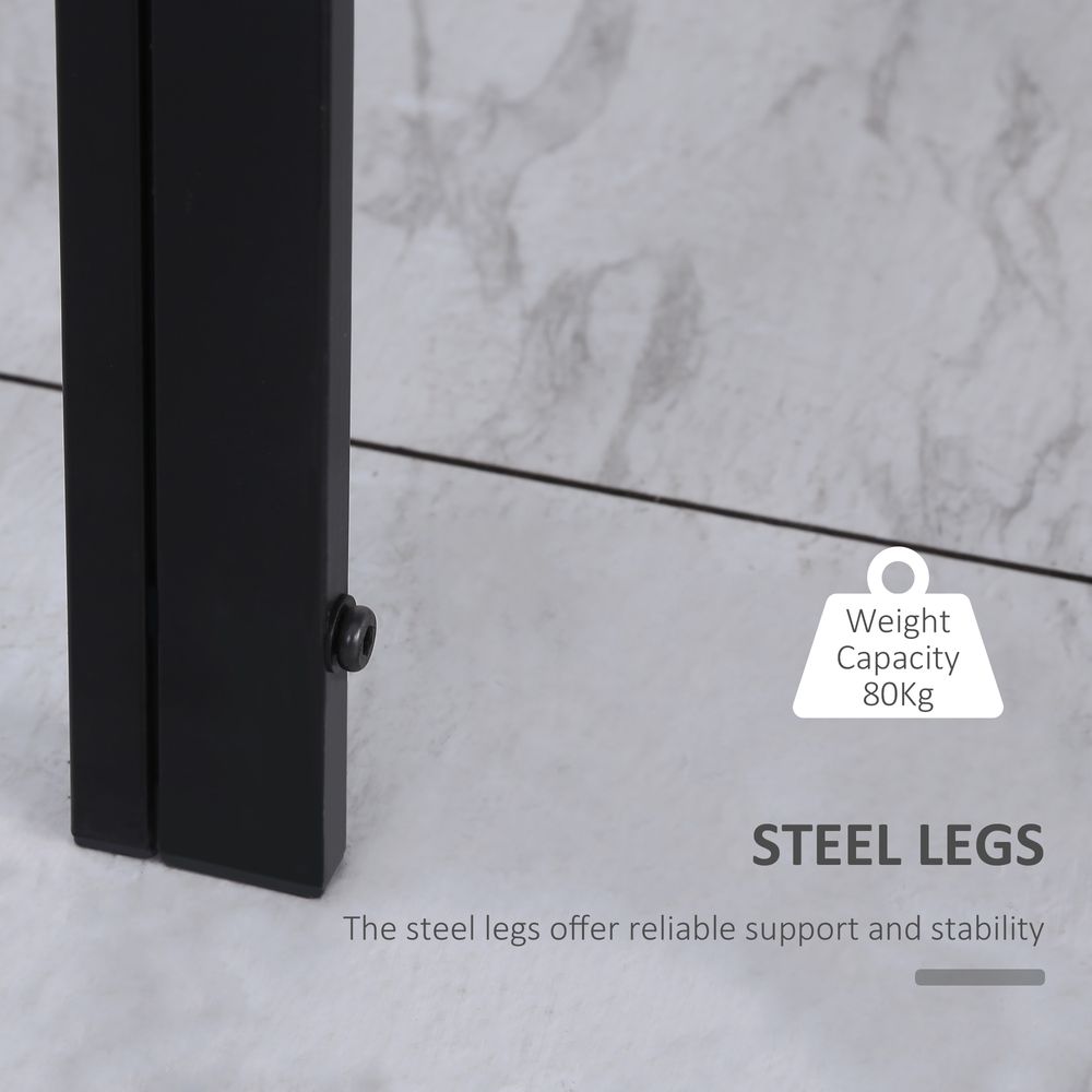 Modern Rectangular 4 Seater Dining Table with Tempered Glass Top - Dining Table from HOMCOM