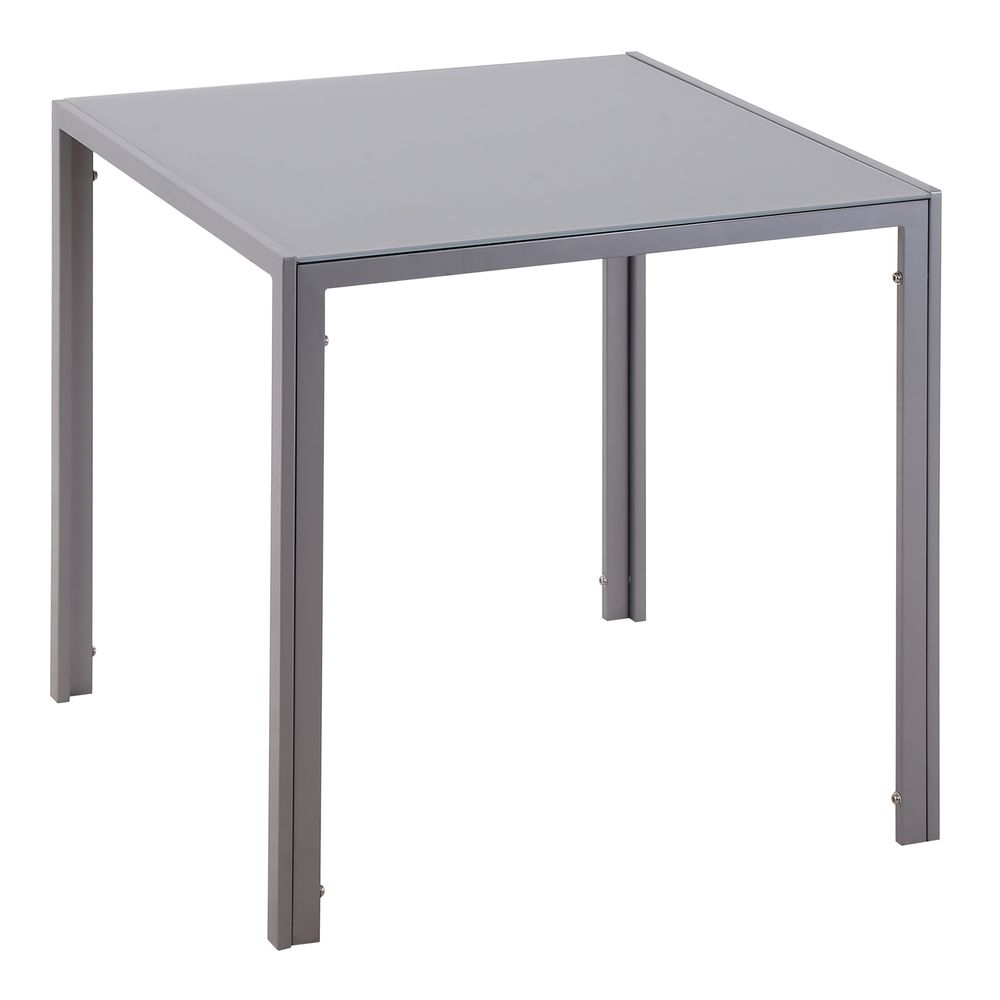 Modern Square Dining Table with Tempered Glass Top & Metal Legs - Dining Table from HOMCOM
