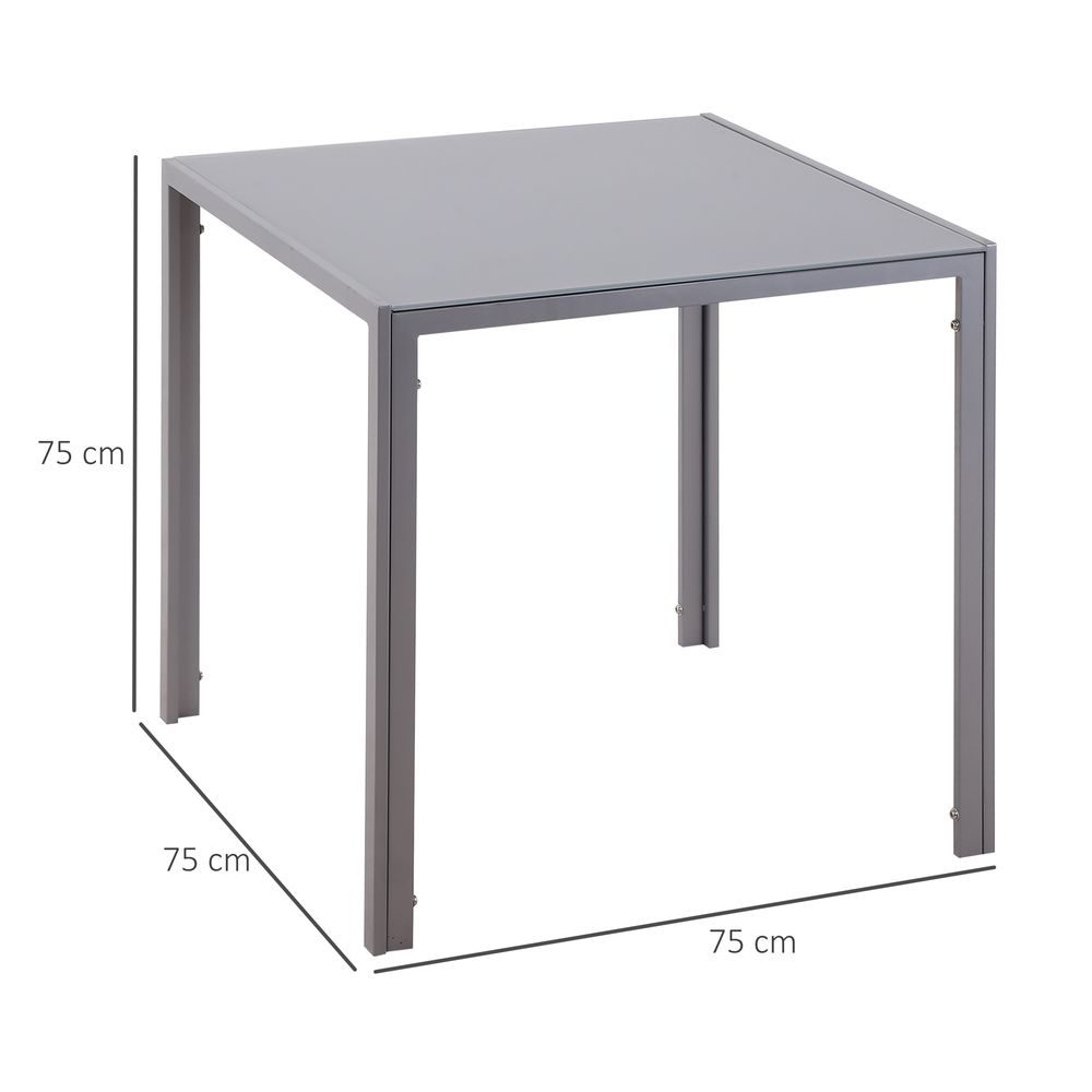 Modern Square Dining Table with Tempered Glass Top & Metal Legs - Dining Table from HOMCOM