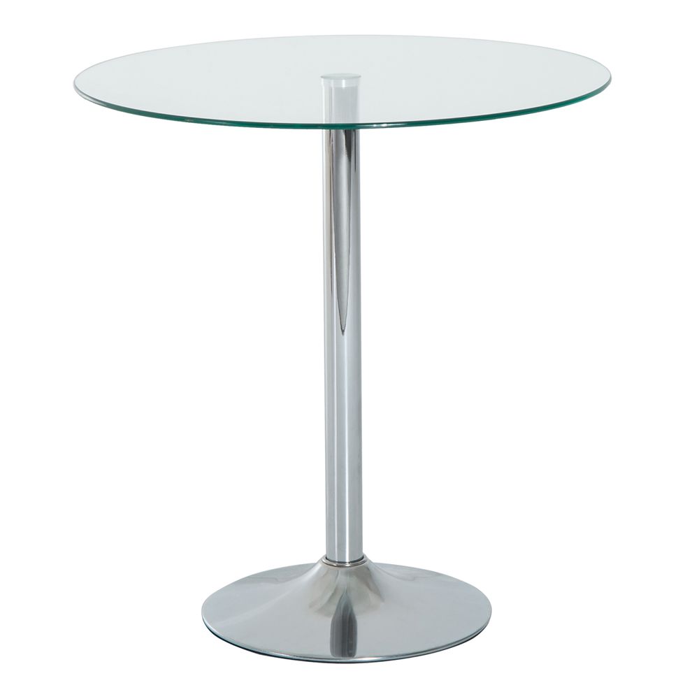 Round Dining Table Bistro Pub Counter w/ Tempered Glass Top for Kitchen - Dining Table from HOMCOM