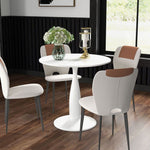 Round Dining Table with Steel Base for Living Room, Dining Room - Dining Table from HOMCOM