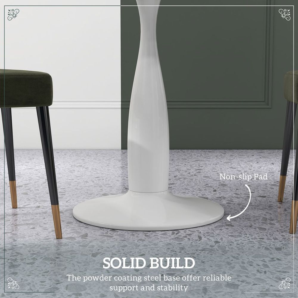 Round Dining Table with Steel Base for Living Room, Dining Room - Dining Table from HOMCOM