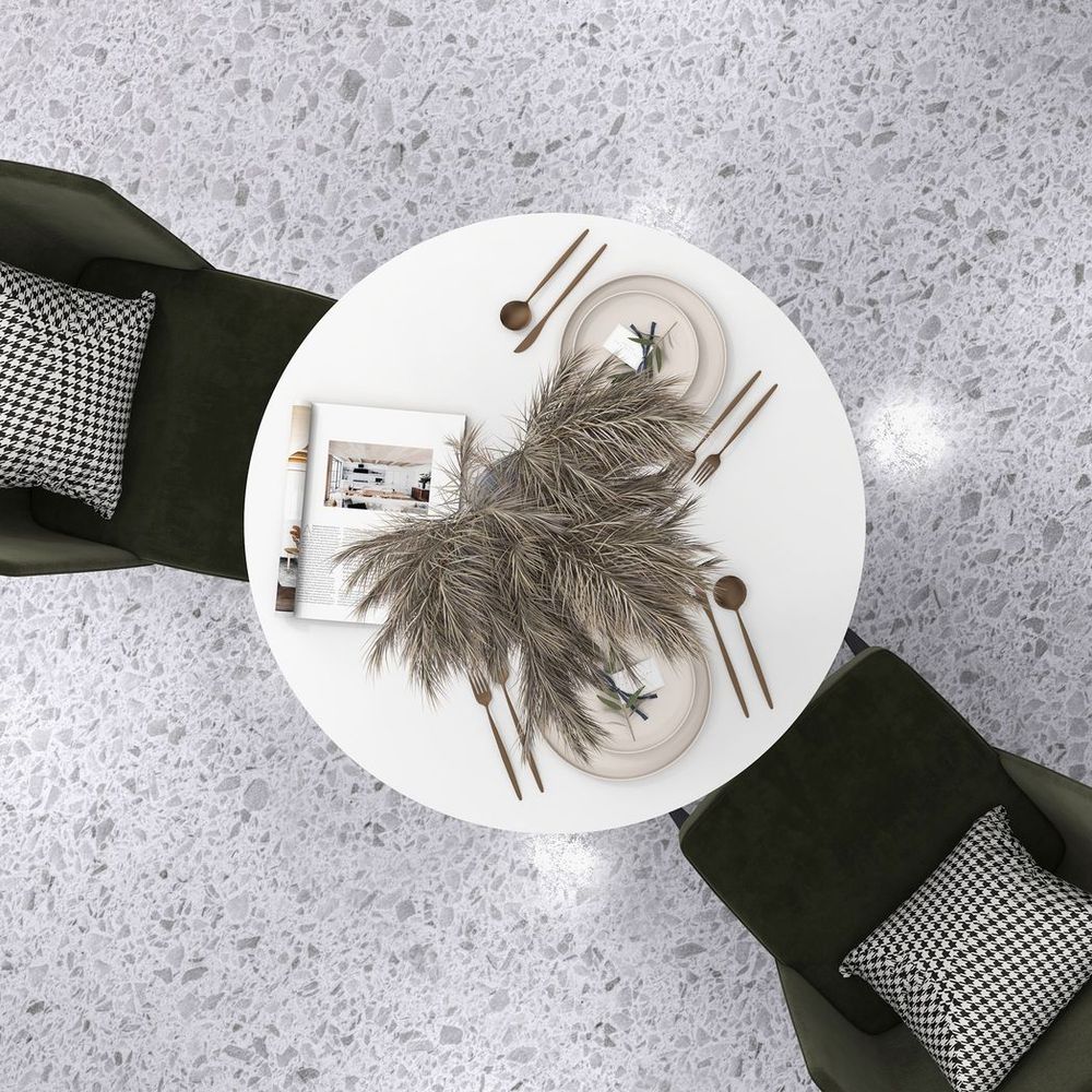 Round Dining Table with Steel Base for Living Room, Dining Room - Dining Table from HOMCOM