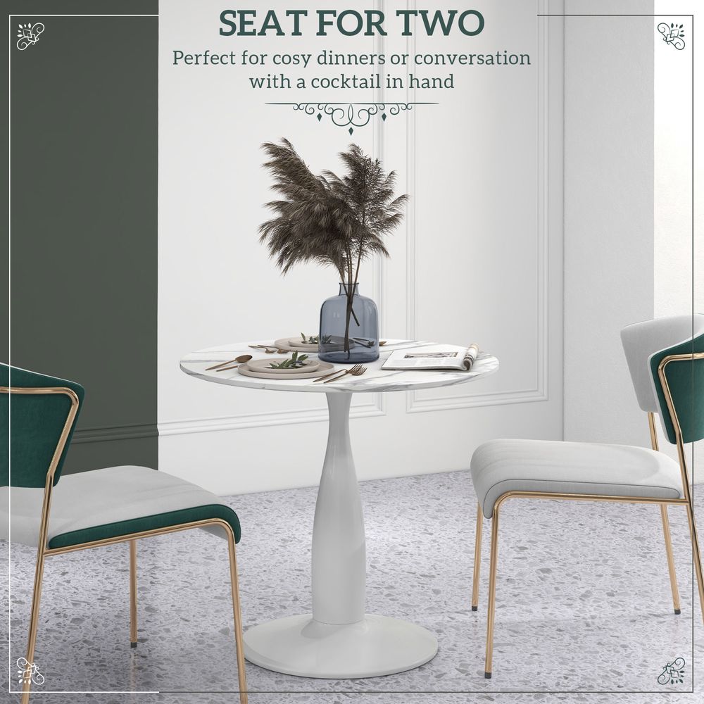 Round Dining Table with Steel Base for Living Room, Dining Room - Dining Table from HOMCOM