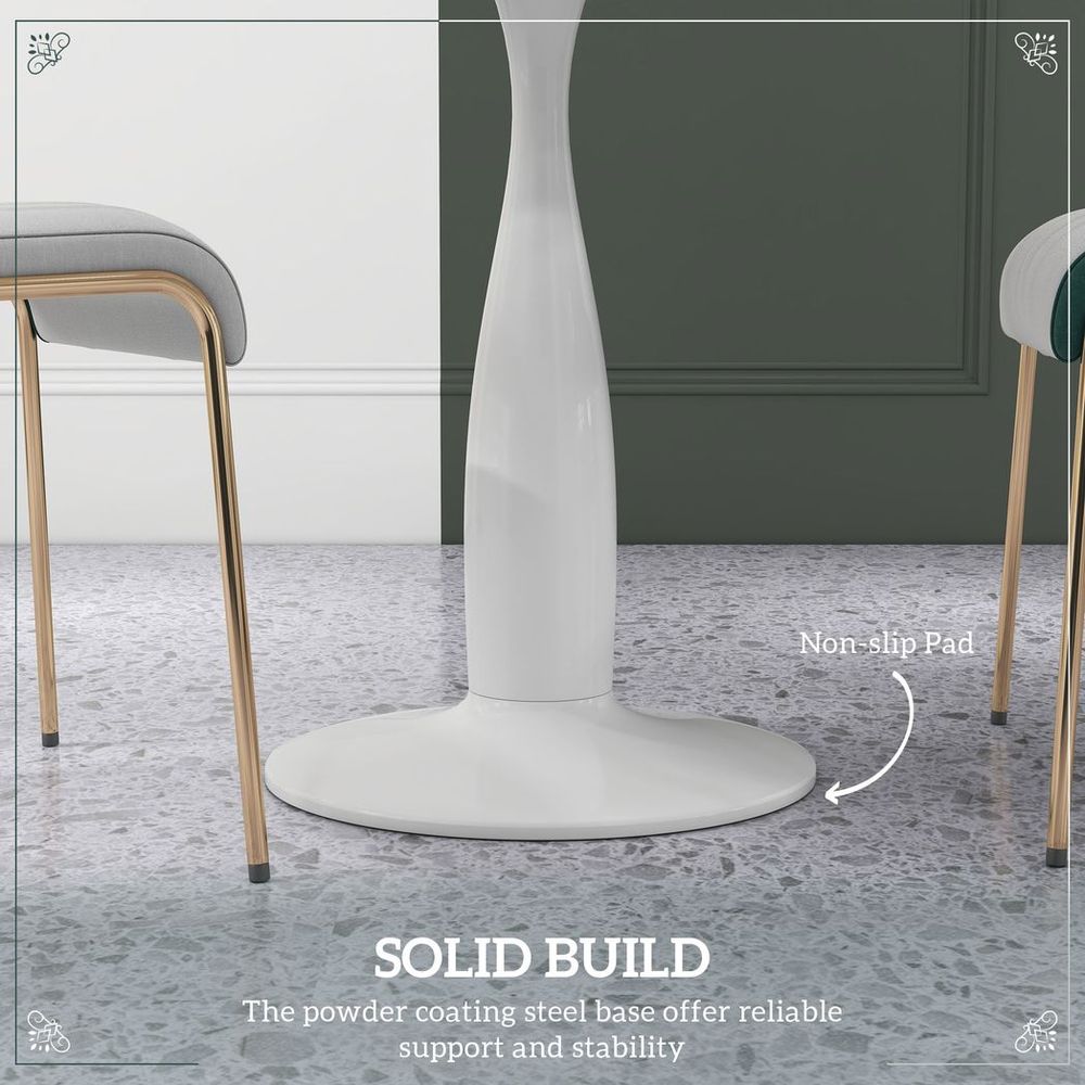 Round Dining Table with Steel Base for Living Room, Dining Room - Dining Table from HOMCOM