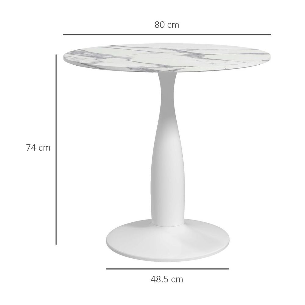 Round Dining Table with Steel Base for Living Room, Dining Room - Dining Table from HOMCOM