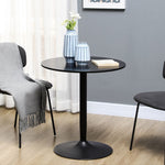 Round Dining Table with Steel Base, Non-slip Pad for Living Room - Dining Table from HOMCOM