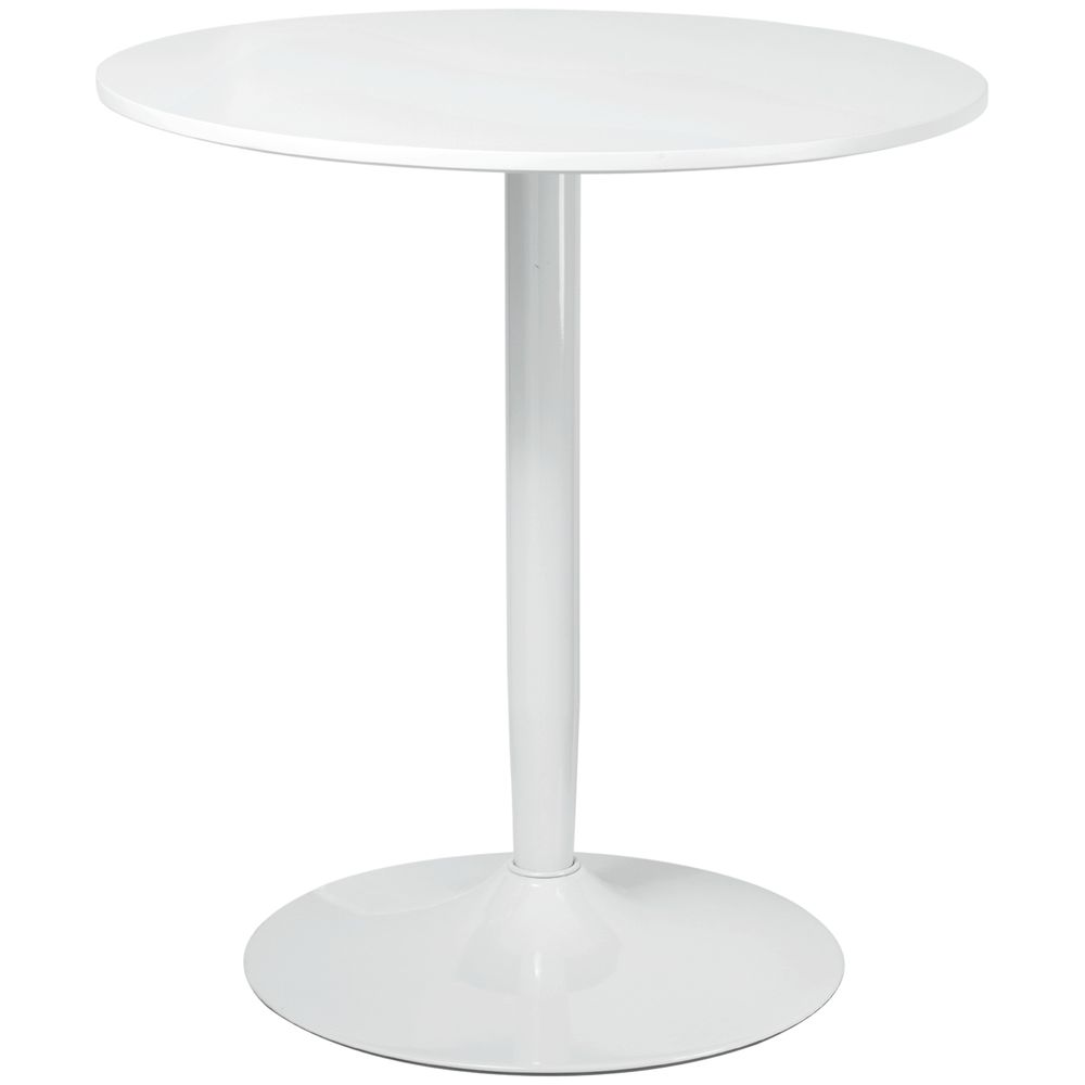 Round Dining Table with Steel Base, Non-slip Pad for Living Room - Dining Table from HOMCOM