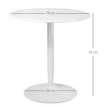 Round Dining Table with Steel Base, Non-slip Pad for Living Room - Dining Table from HOMCOM