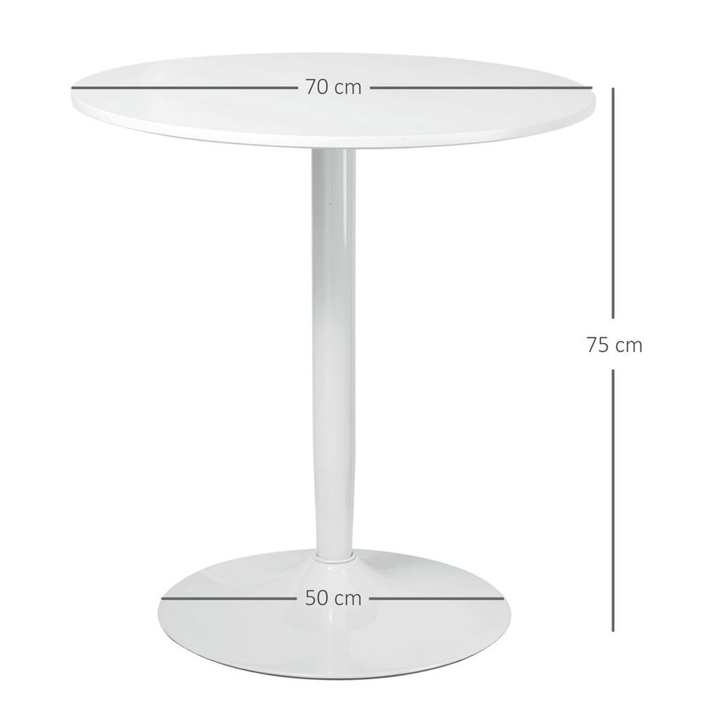Round Dining Table with Steel Base, Non-slip Pad for Living Room - Dining Table from HOMCOM