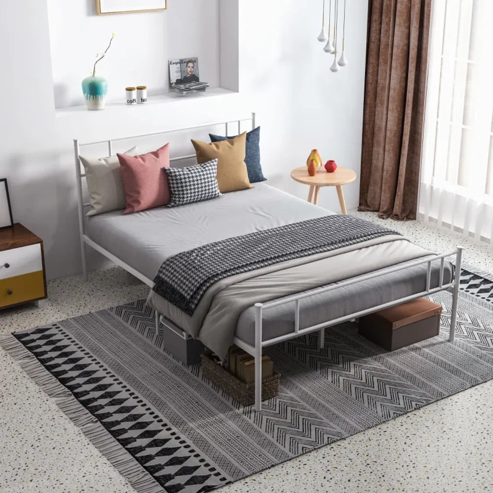 Double Metal Bed Frame w/ Headboard & Footboard, Underbed Storage Space - Double Bed from HOMCOM