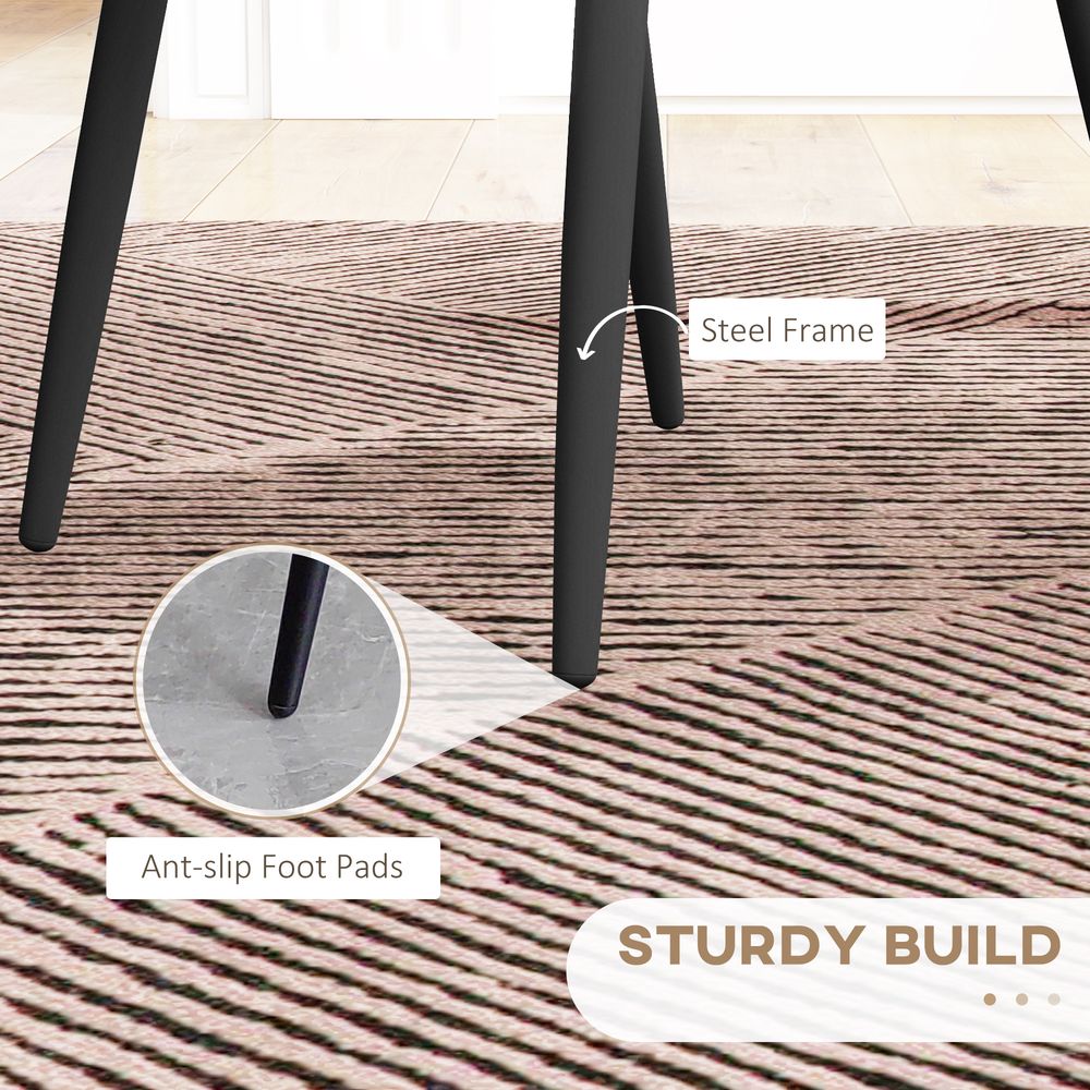 Dining Chairs Set of 2, Upholstered Kitchen Chairs with Metal Legs, Grey - Fabric Dining Chairs from HOMCOM