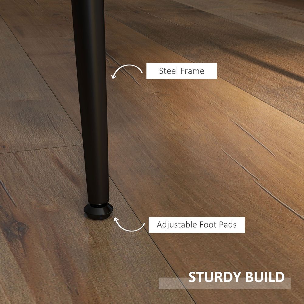 Modern Dining Chairs Set of 2 with Padded Seat and Steel Legs, Dark Grey - Fabric Dining Chairs from HOMCOM