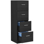 HOMCOM 4 Drawer File Cabinet Locking Filing Cabinet, Black Wood Effect - Filing Cabinet from HOMCOM