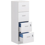 HOMCOM 4 Drawer File Cabinet Locking Filing Cabinet, Black Wood Effect - Filing Cabinet from HOMCOM