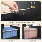 HOMCOM 4 Drawer File Cabinet Locking Filing Cabinet, Black Wood Effect - Filing Cabinet from HOMCOM