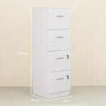 HOMCOM 4 Drawer File Cabinet Locking Filing Cabinet, Black Wood Effect - Filing Cabinet from HOMCOM