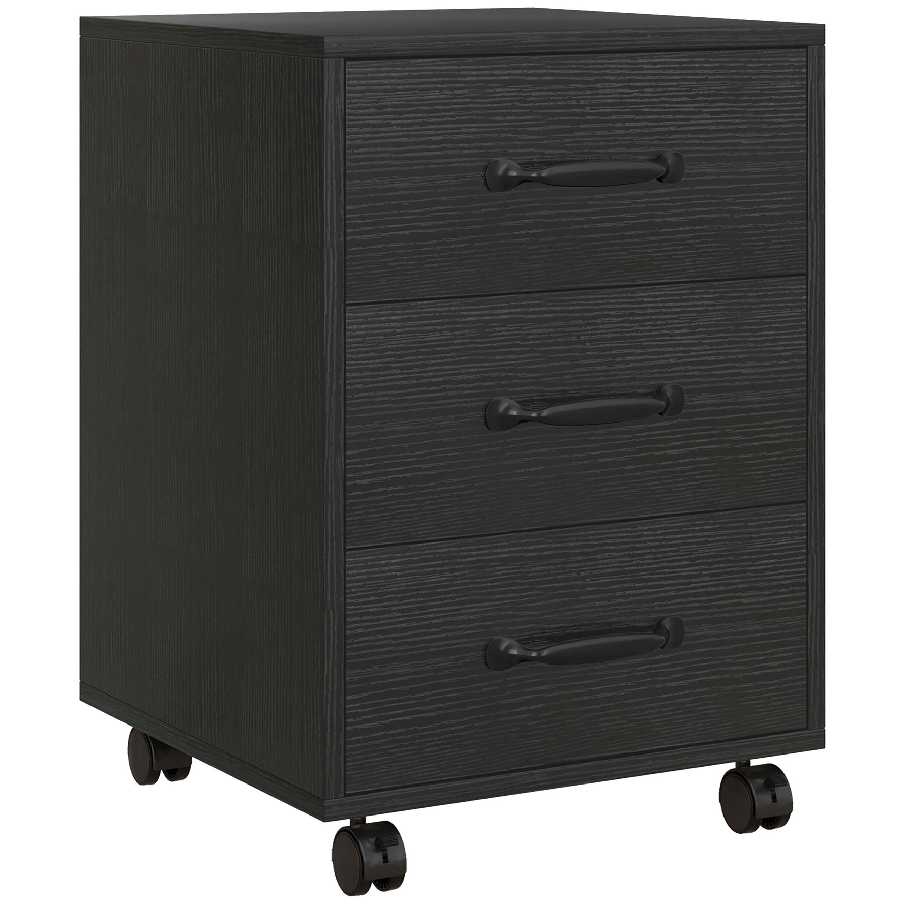 HOMCOM File Cabinet with 3 Drawers, Under Desk Mobile Filing Cabinet - Filing Cabinet from HOMCOM