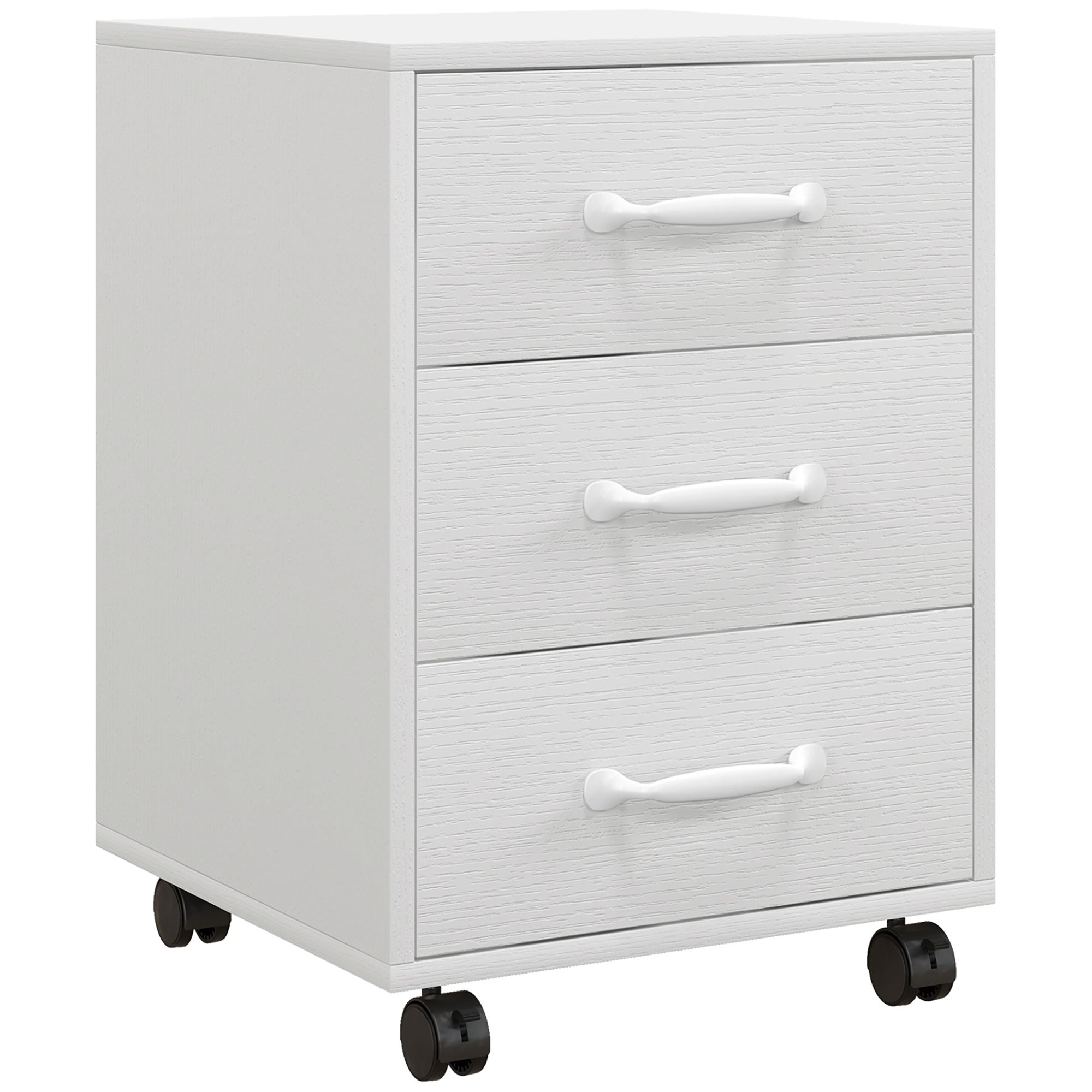 HOMCOM File Cabinet with 3 Drawers, Under Desk Mobile Filing Cabinet - Filing Cabinet from HOMCOM