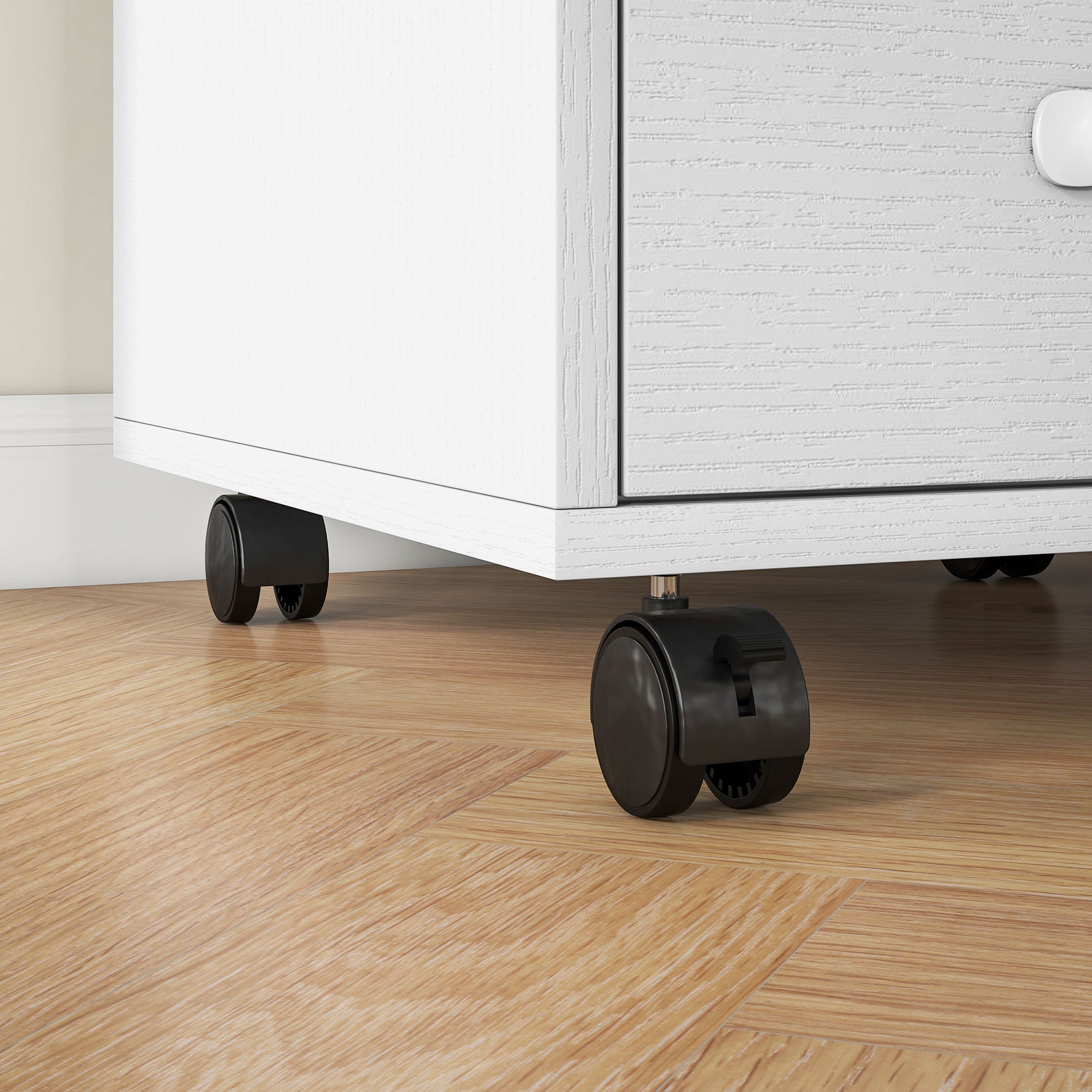 HOMCOM File Cabinet with 3 Drawers, Under Desk Mobile Filing Cabinet - Filing Cabinet from HOMCOM