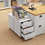 HOMCOM File Cabinet with 3 Drawers, Under Desk Mobile Filing Cabinet - Filing Cabinet from HOMCOM