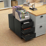 HOMCOM File Cabinet with 3 Drawers, Under Desk Mobile Filing Cabinet - Filing Cabinet from HOMCOM