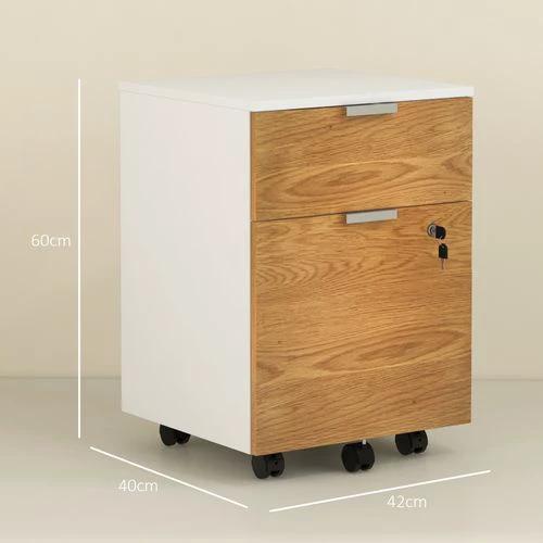 HOMCOM 2 Drawer Filing Cabinet with Adjustable Hanging Bars for A4 and Letter by HOMCOM