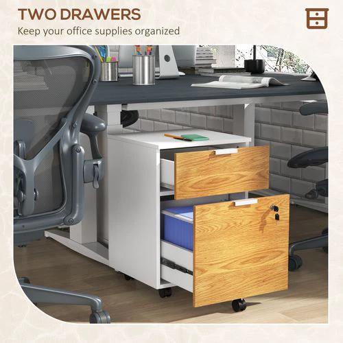 HOMCOM 2 Drawer Filing Cabinet with Adjustable Hanging Bars for A4 and Letter by HOMCOM