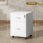HOMCOM Pedestal Office Mobile Filing Cabinet 2 Drawer White - Filing Cabinet from HOMCOM