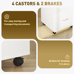 HOMCOM Pedestal Office Mobile Filing Cabinet 2 Drawer White - Filing Cabinet from HOMCOM