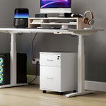HOMCOM Pedestal Office Mobile Filing Cabinet 2 Drawer White - Filing Cabinet from HOMCOM