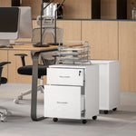 HOMCOM Pedestal Office Mobile Filing Cabinet 2 Drawer White - Filing Cabinet from HOMCOM