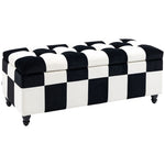 114 x 47 x 47cm Velvet Storage Ottoman, HomcomButton-tufted Footstool Box - Footstool from HOMCOM