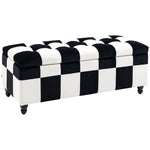 114 x 47 x 47cm Velvet Storage Ottoman, HomcomButton-tufted Footstool Box - Footstool from HOMCOM