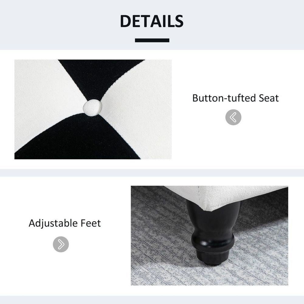 114 x 47 x 47cm Velvet Storage Ottoman, HomcomButton-tufted Footstool Box - Footstool from HOMCOM