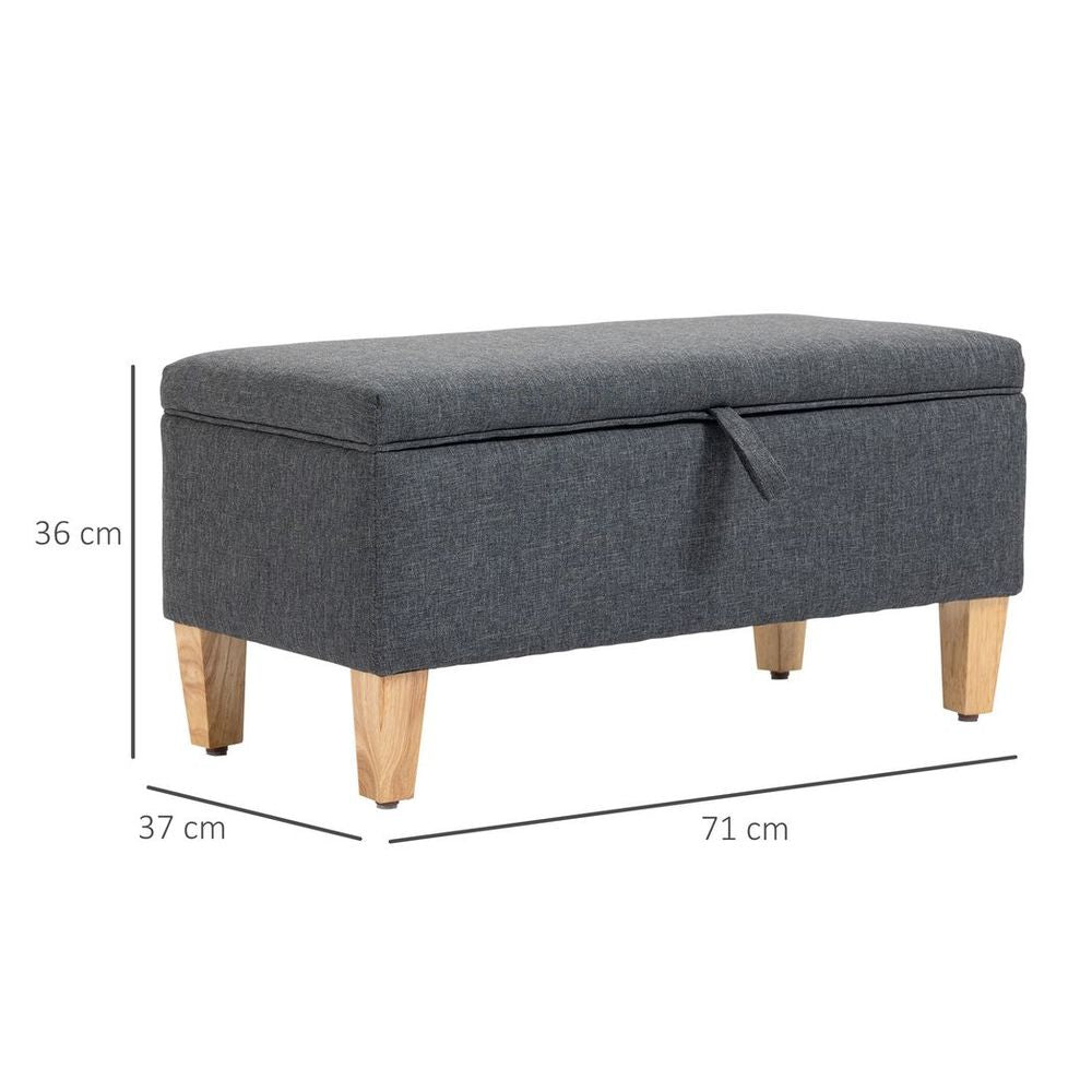 Linen Storage Ottoman Footstool for Toy Box, Bed End, Shoe Bench, Seating - Footstool from HOMCOM
