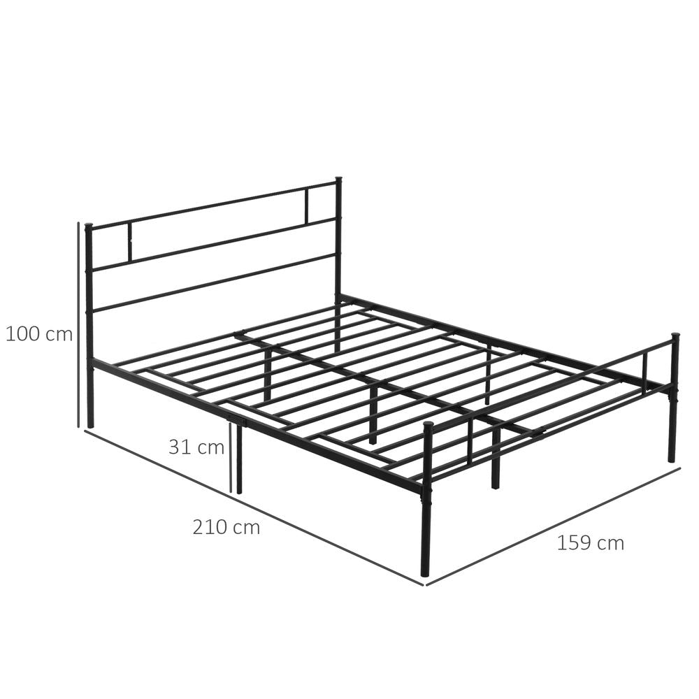 King Metal Bed Frame w/ Headboard and Footboard - King Size from HOMCOM