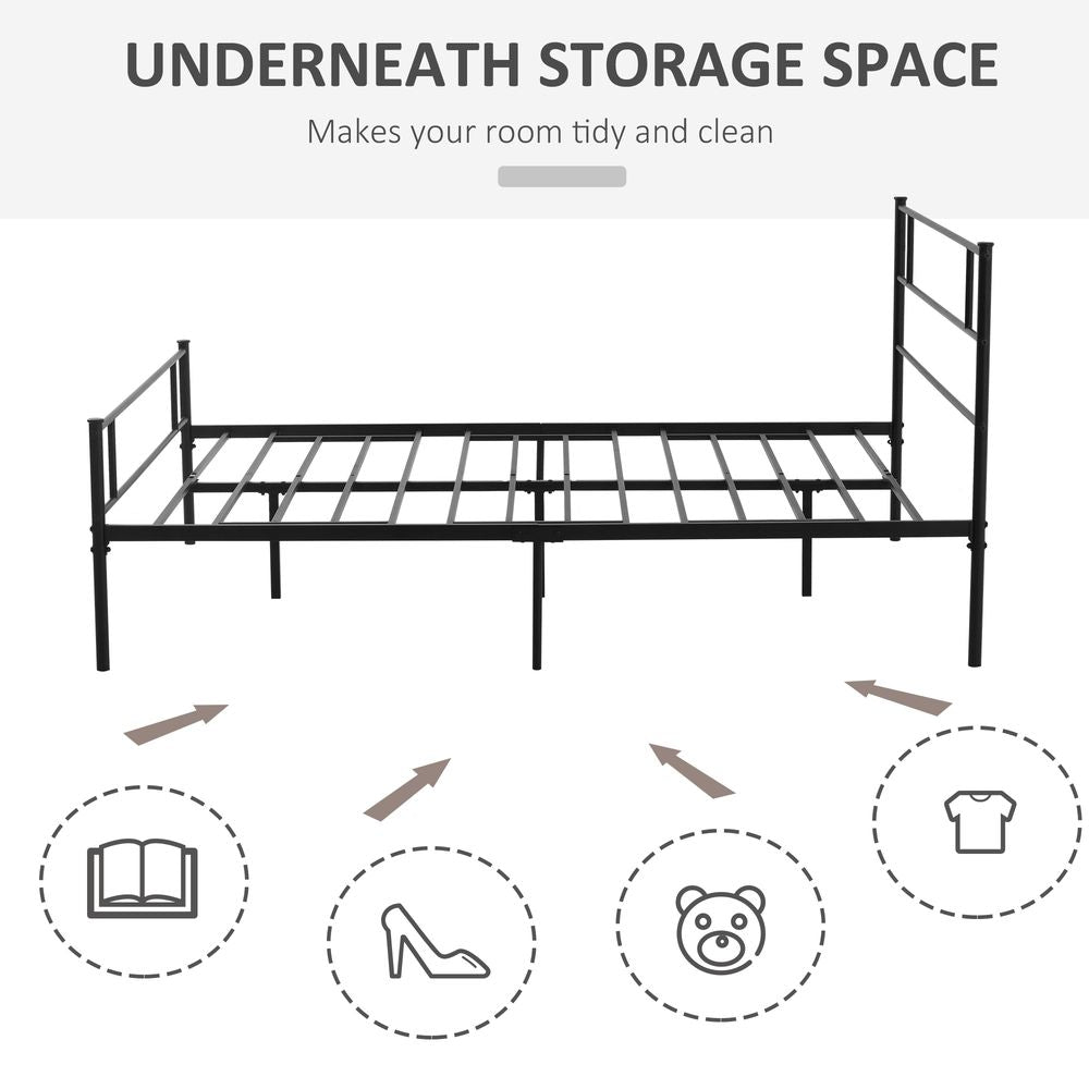 King Metal Bed Frame w/ Headboard and Footboard - King Size from HOMCOM