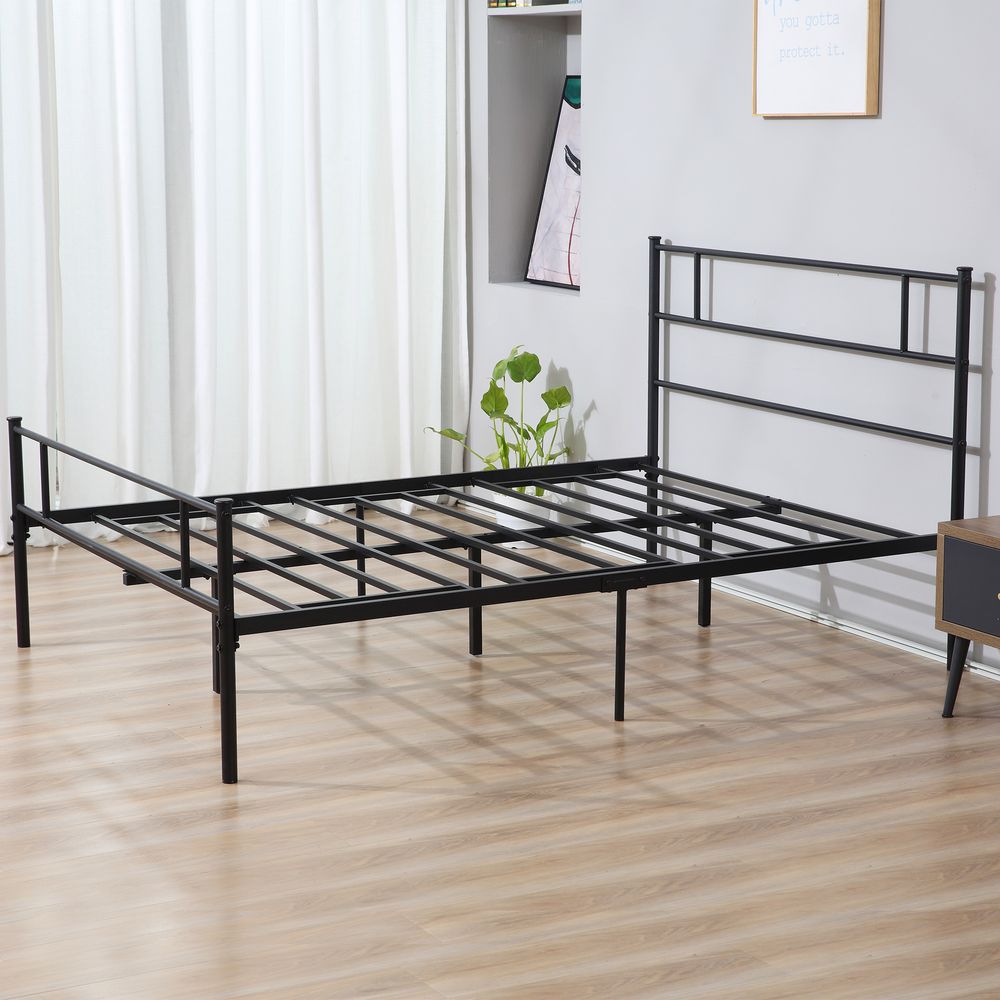 King Metal Bed Frame w/ Headboard and Footboard - King Size from HOMCOM