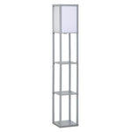 4-Tier Floor Lamp, Floor Light with Storage Shelf, Grey 3-Tier - Lamp from HOMCOM