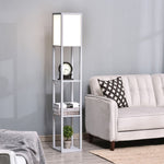 4-Tier Floor Lamp, Floor Light with Storage Shelf, Grey 3-Tier - Lamp from HOMCOM