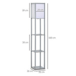 4-Tier Floor Lamp, Floor Light with Storage Shelf, Grey 3-Tier - Lamp from HOMCOM