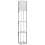 4-Tier Floor Lamp, Floor Light with Storage Shelf, White 3-Tier - Lamp from HOMCOM