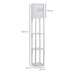 4-Tier Floor Lamp, Floor Light with Storage Shelf, White 3-Tier - Lamp from HOMCOM
