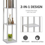 4-Tier Floor Lamp, Floor Light with Storage Shelf, White 3-Tier - Lamp from HOMCOM